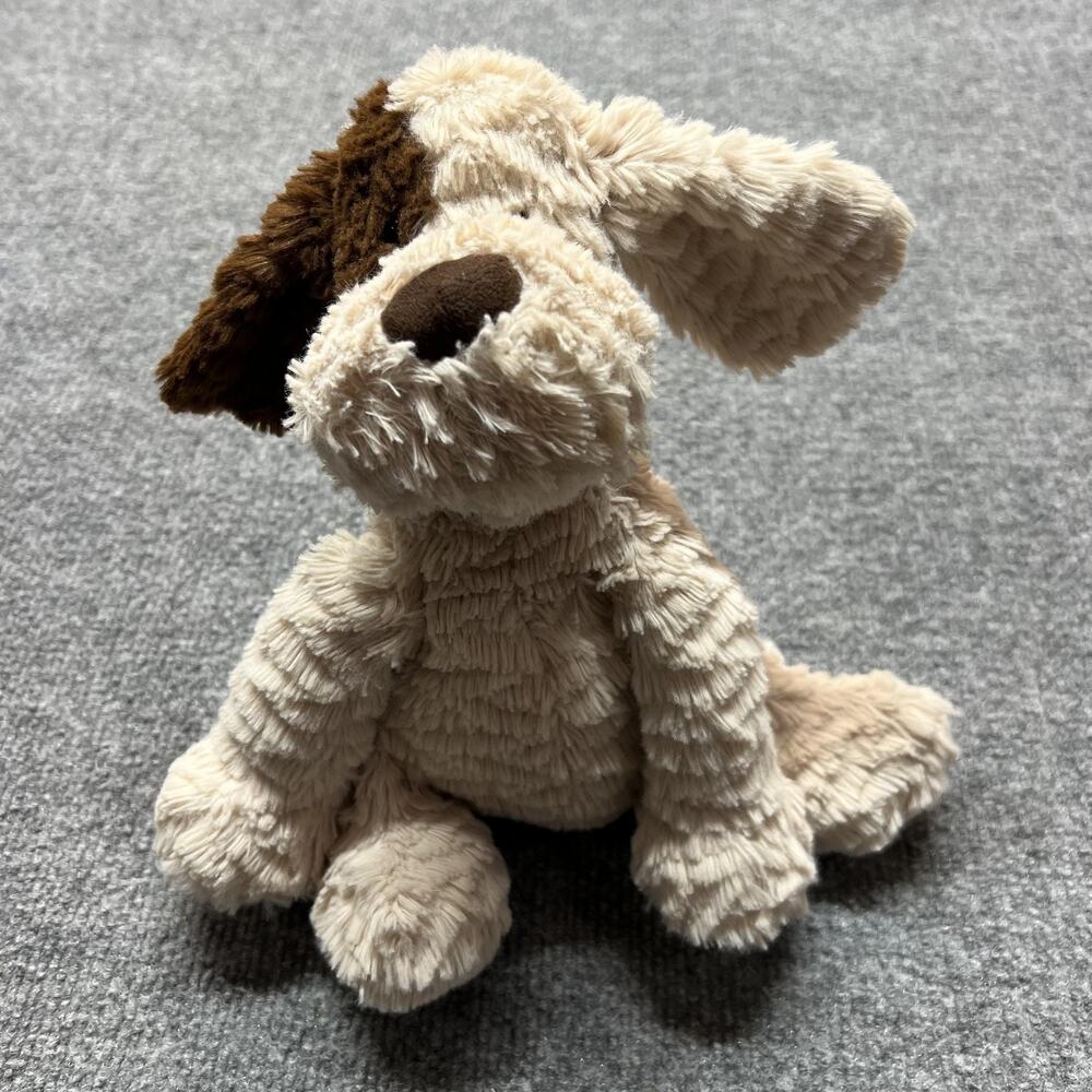 Jellycat Fuddlewuddle Patch Puppy Dog Plush Cream Brown Retired